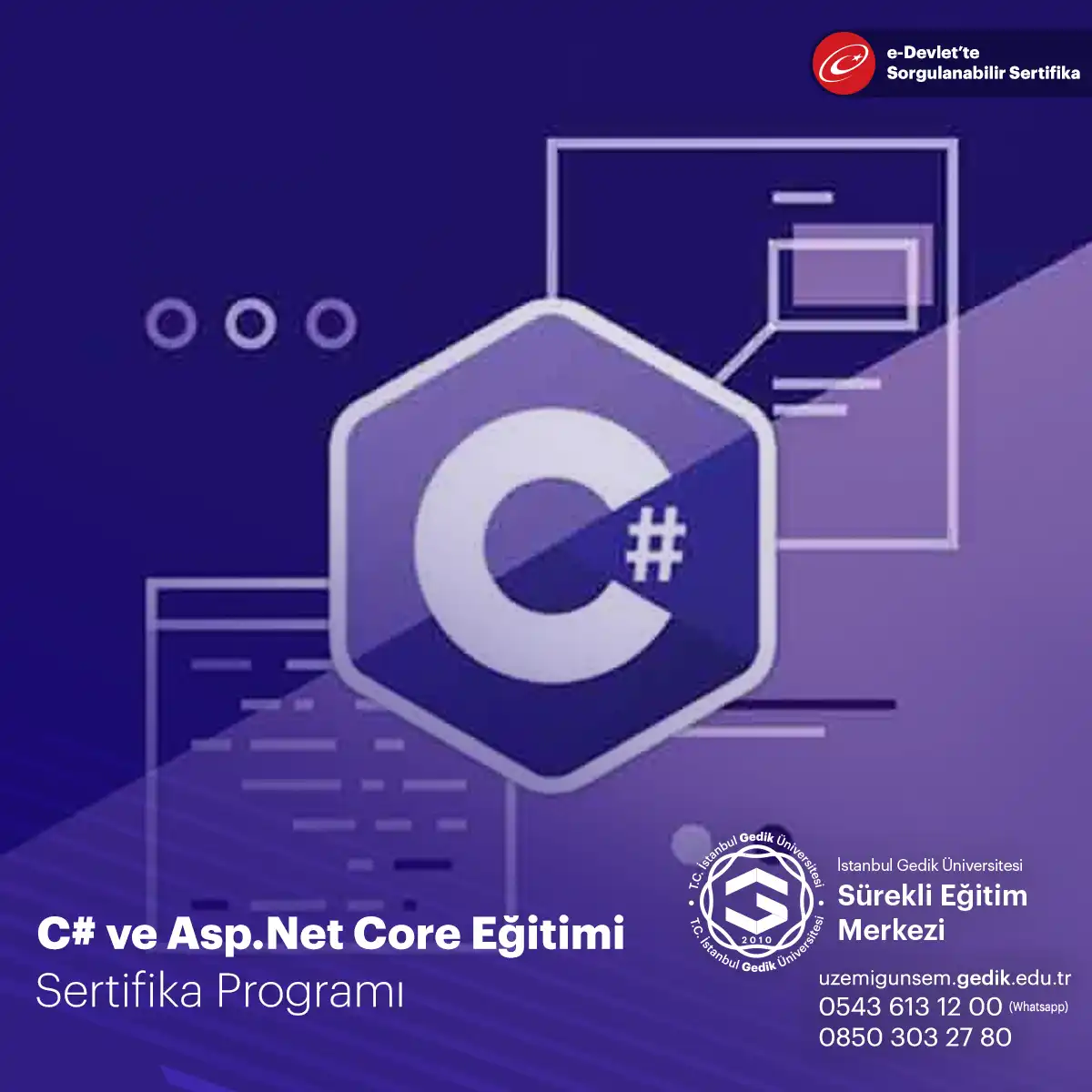 C# ve Asp.Net Core Eğitimi Sertifika Programı